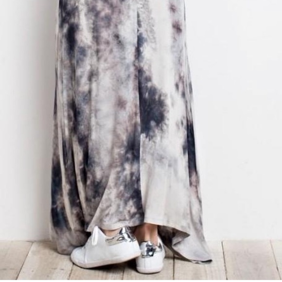 Crochet Back Tie Dye Maxi Knit Dress - Ash - Picture 7 of 8